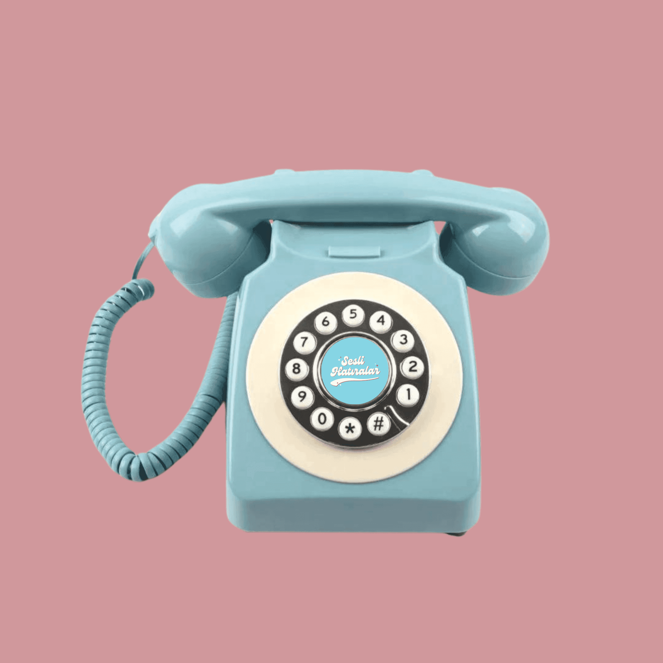 Açık mavi klasik retro telefon